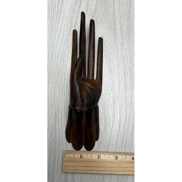 Vintage Indonesian‎ Wood Carved Hand Decor - Picture 9 of 10